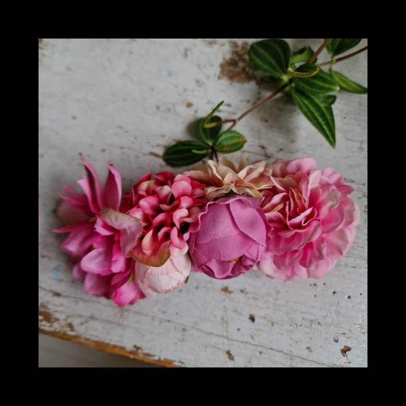 Rosa og pink blomster mix hrspnde 10 cm NO: 35