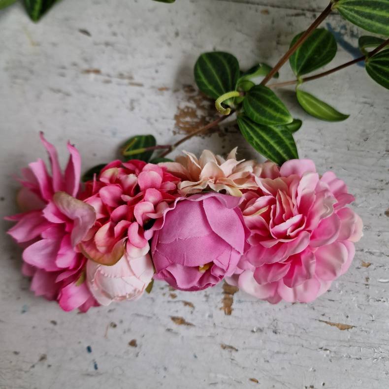 Rosa og pink blomster mix hrspnde 10 cm NO: 35