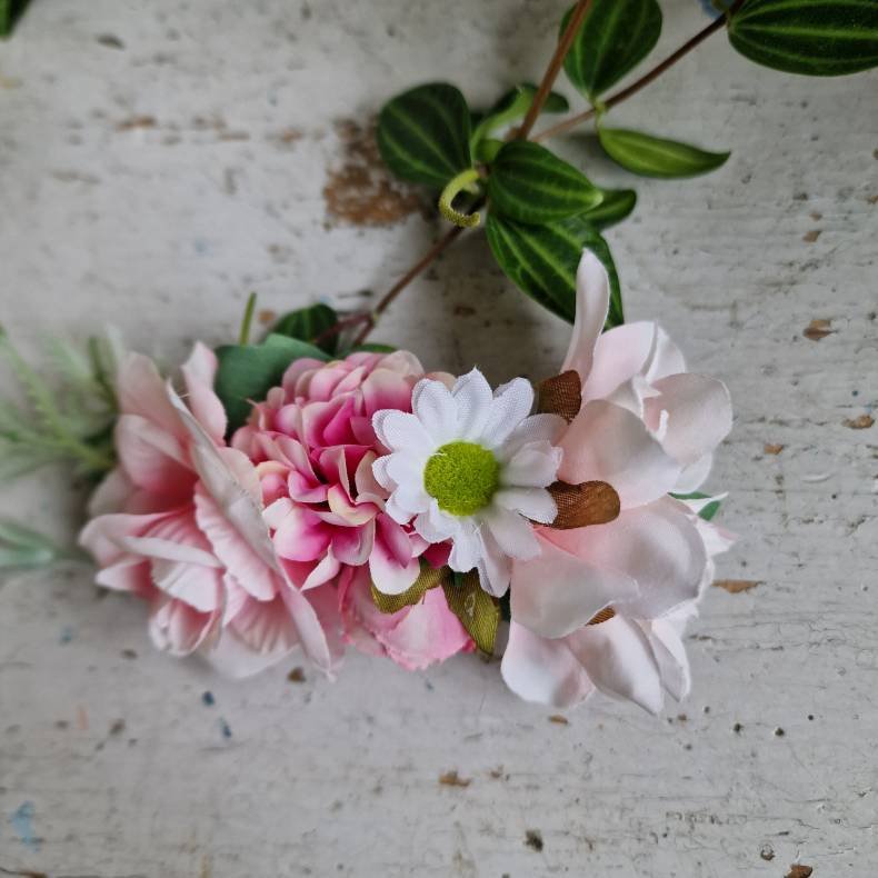 Rosa og hvide blomster mix hrspnde 10 cm NO: 19