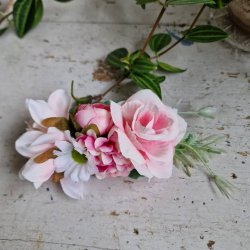 Rosa og hvide blomster mix hrspnde 10 cm NO: 19