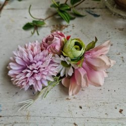 Lilla og grnne blomster mix hrspnde 10 cm NO: 11