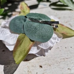 Hvid/pink pon blomster clips M