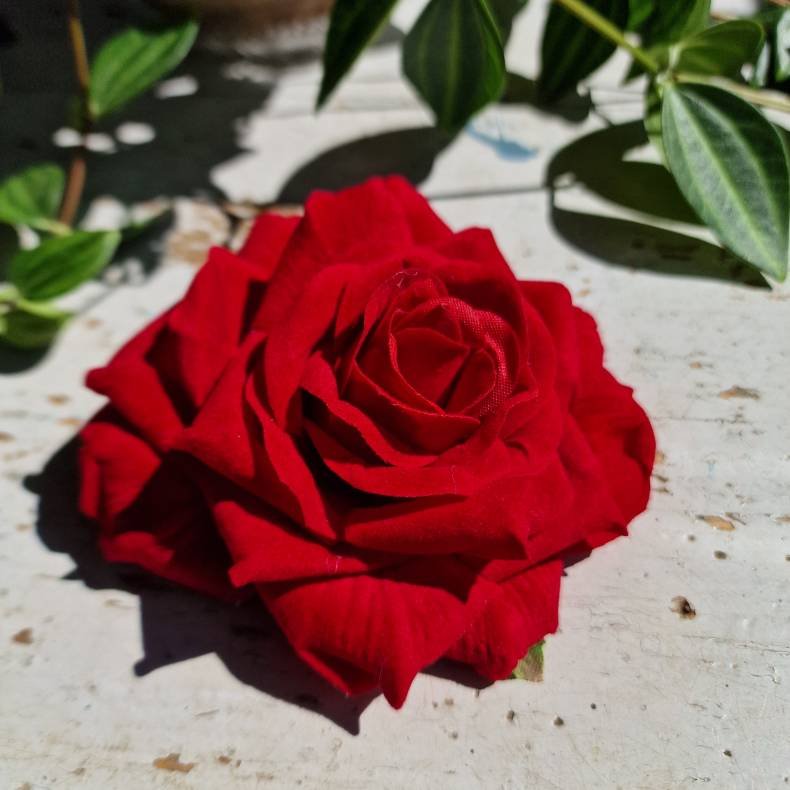 Rd rose blomster pynt S