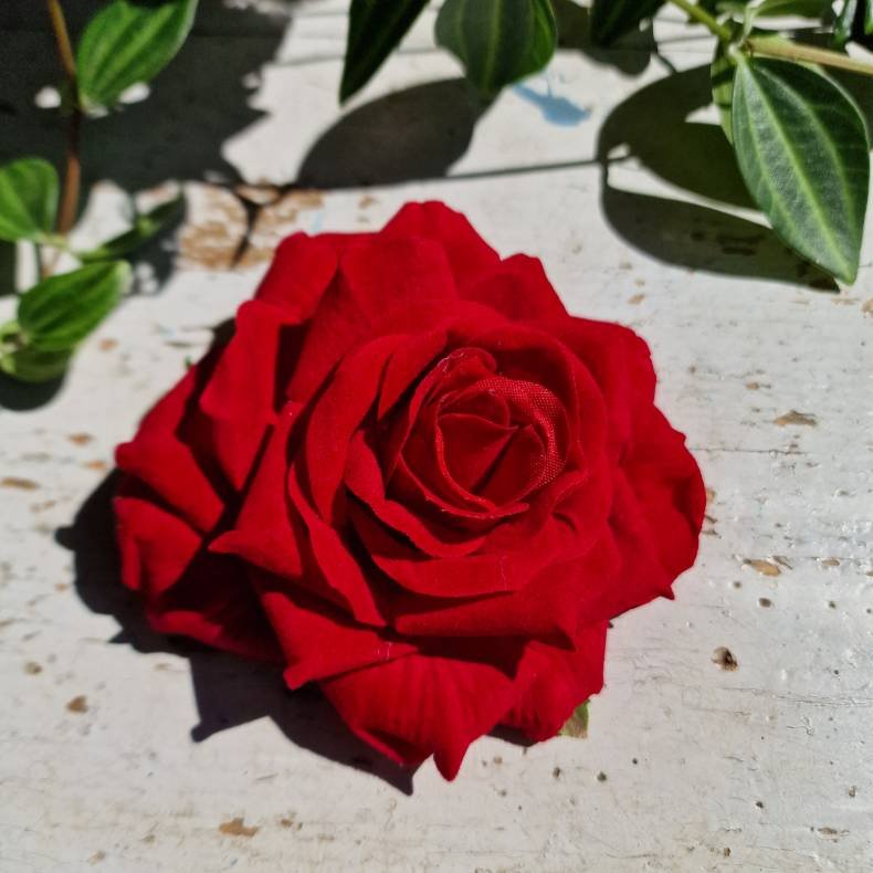 Rd rose blomster pynt S