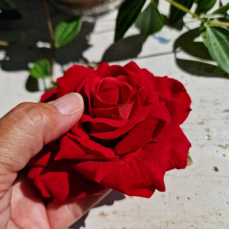 Rd rose blomster pynt S