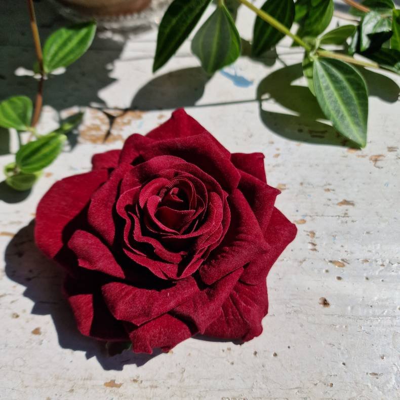 Bordeaux rose blomster pynt S