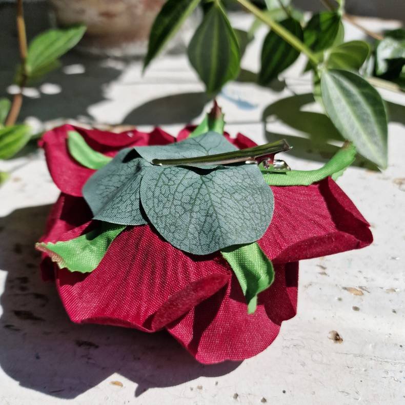 Bordeaux rose blomster pynt S