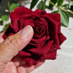 Bordeaux rose blomster pynt S