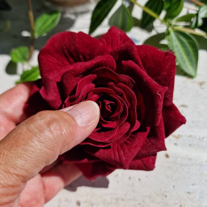 Bordeaux rose blomster pynt S