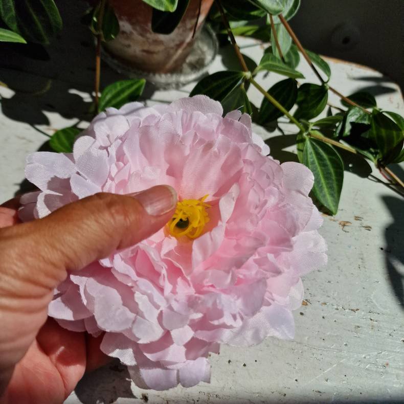 Rosa Sart fyldig pon blomster pynt S