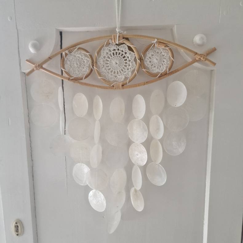 Drmmefanger 3 mandalaer i det tredje je med skaller og vindspils effekt