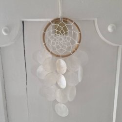 Drmmefanger lille rund med smukke skaller og vindspils effekt