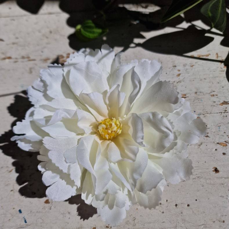 Hvid peony blomster pynt S