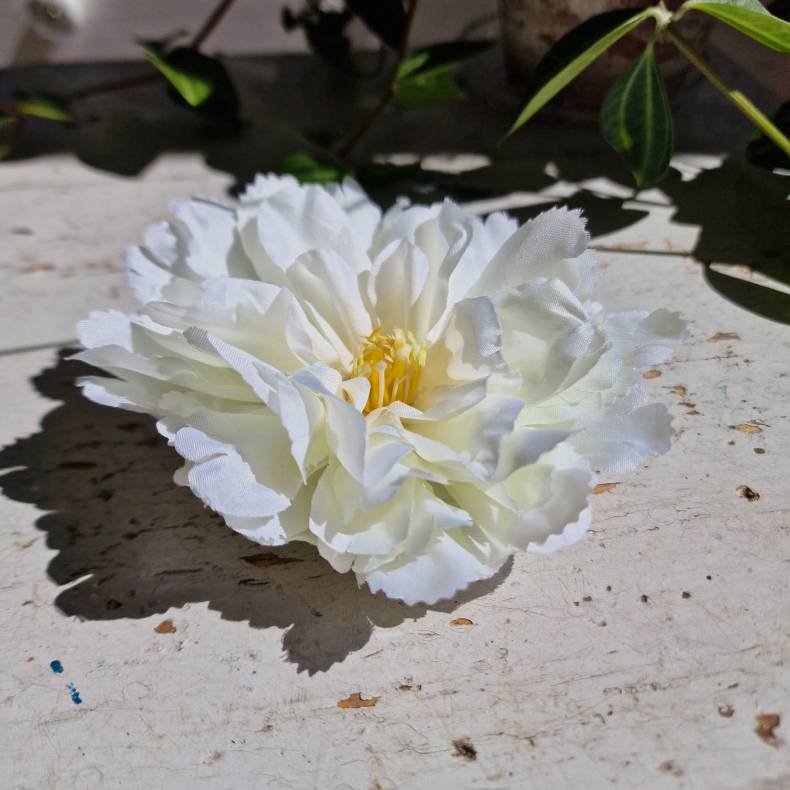 Hvid peony blomster pynt S