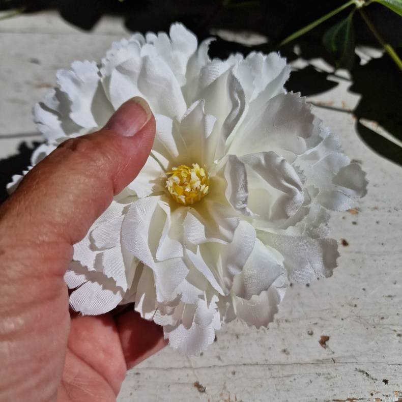 Hvid peony blomster pynt S