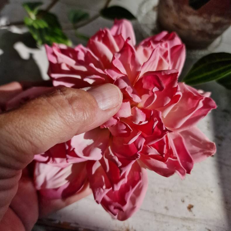 Pink/rosa georgine blomster pynt S