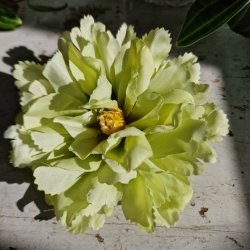 Grn peony blomster pynt S