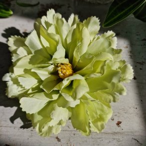 Grn peony blomster pynt S