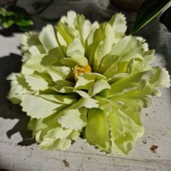 Grn peony blomster pynt S