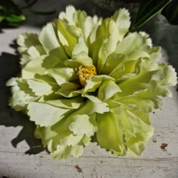 Grn peony blomster pynt S