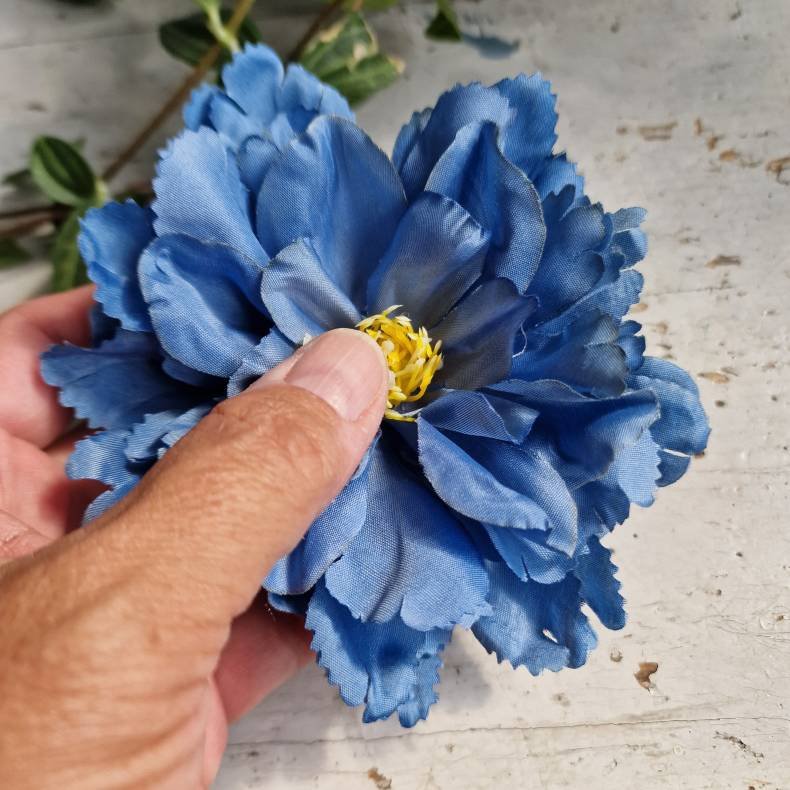 Bl peony blomster pynt S