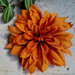 Orange mandarin georgine blomster pynt S