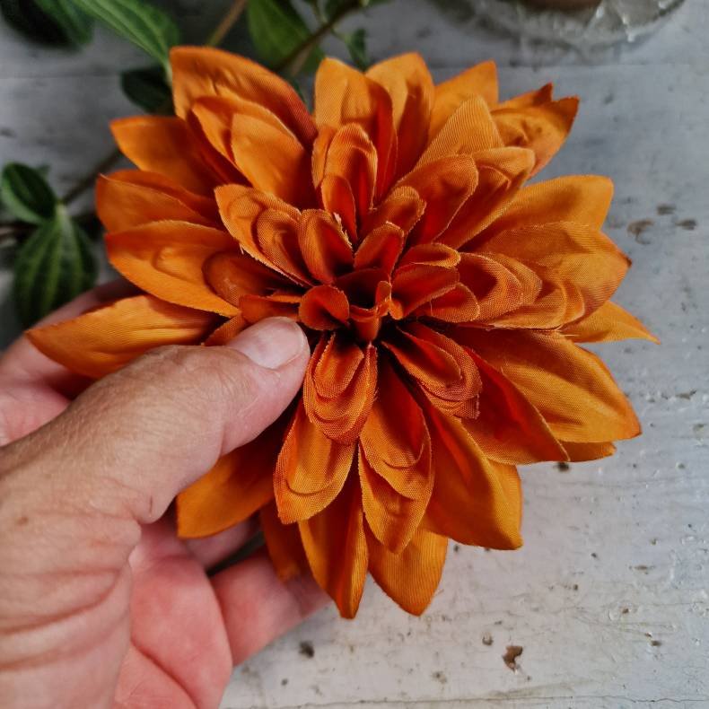 Orange mandarin georgine blomster pynt S