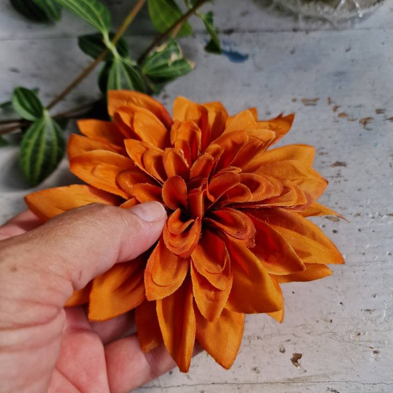 Orange mandarin georgine blomster pynt S