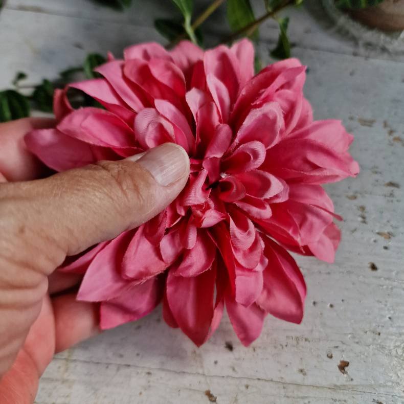 Pink georgine blomster pynt S