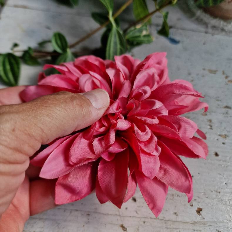 Pink georgine blomster pynt S