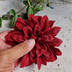 Mrkrd karmosin georgine blomster pynt S