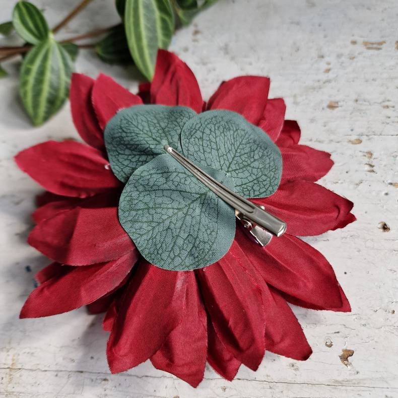 Mrkrd karmosin georgine blomster pynt S