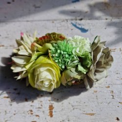 Grn/hvid blomster mix hrspnde 10 cm NO: 10