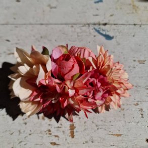 Pink og fersken blomster mix hrspnde 10 cm NO: 20