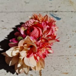 Pink og fersken blomster mix hrspnde 10 cm NO: 20