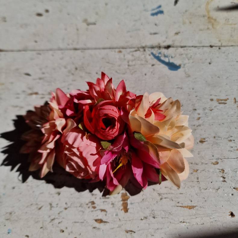 Pink og fersken blomster mix hrspnde 10 cm NO: 20