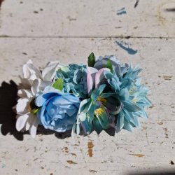 Bl/hvid blomster mix hrspnde 10 cm NO: 22