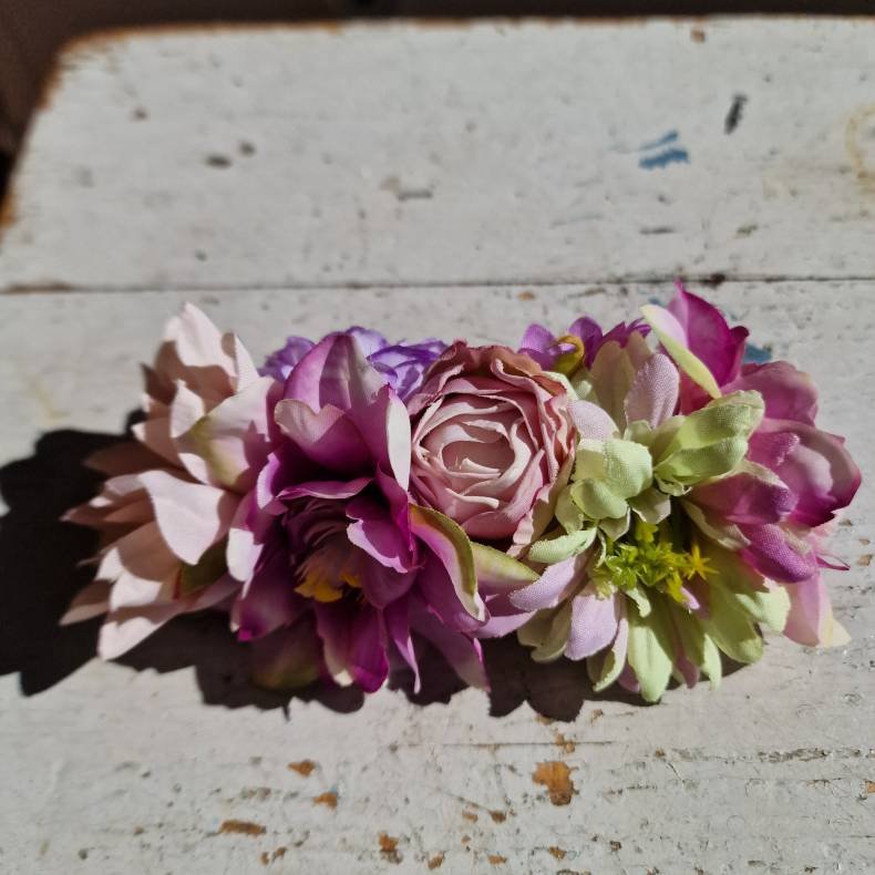 Lilla og rosa blomster mix hrspnde 10 cm NO: 17