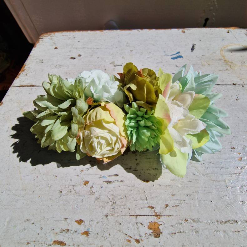 Grn/bl blomster mix hrspnde 10 cm NO: 31