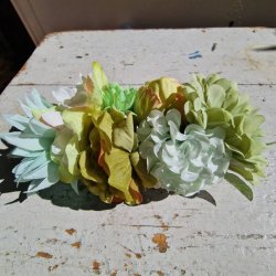 Grn/bl blomster mix hrspnde 10 cm NO: 31