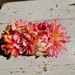 Orange/pink blomster mix hrspnde 10 cm NO: 32