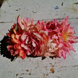 Orange/pink blomster mix hrspnde 10 cm NO: 32