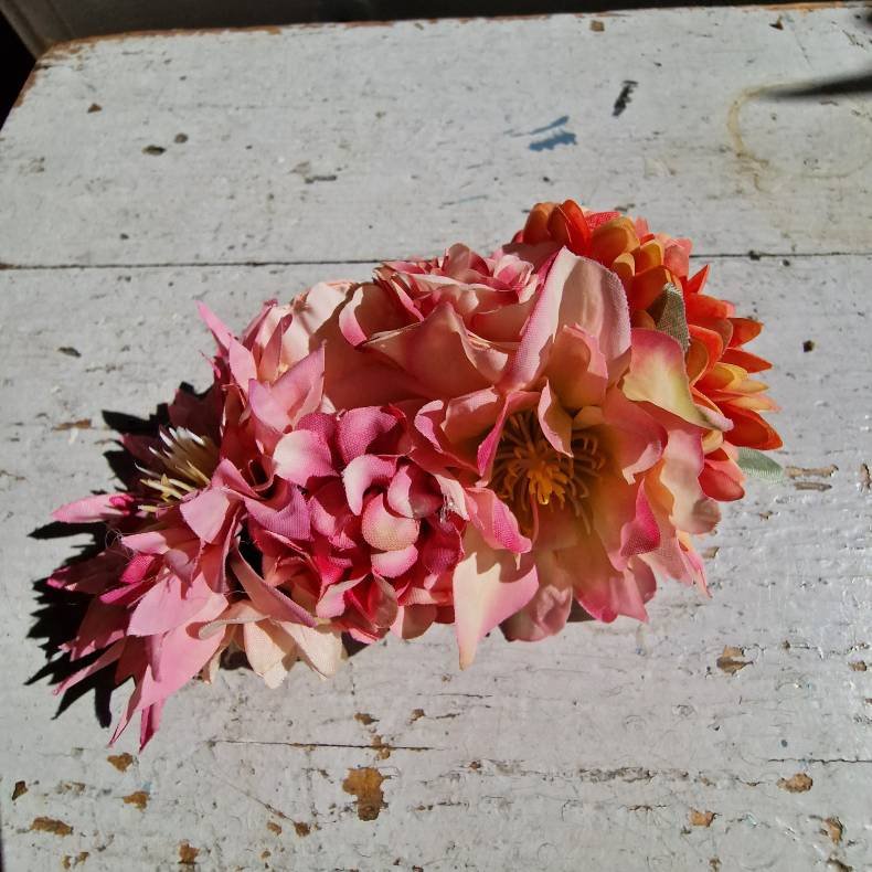 Orange/pink blomster mix hrspnde 10 cm NO: 32