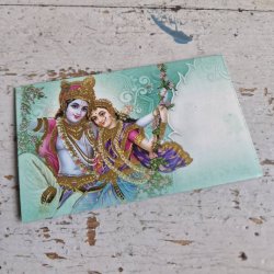 Kuvert med Shri Krishna og Radha