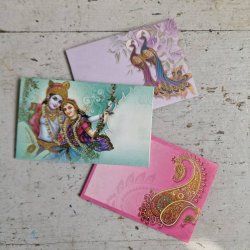 Kuvert med Shri Krishna og Radha