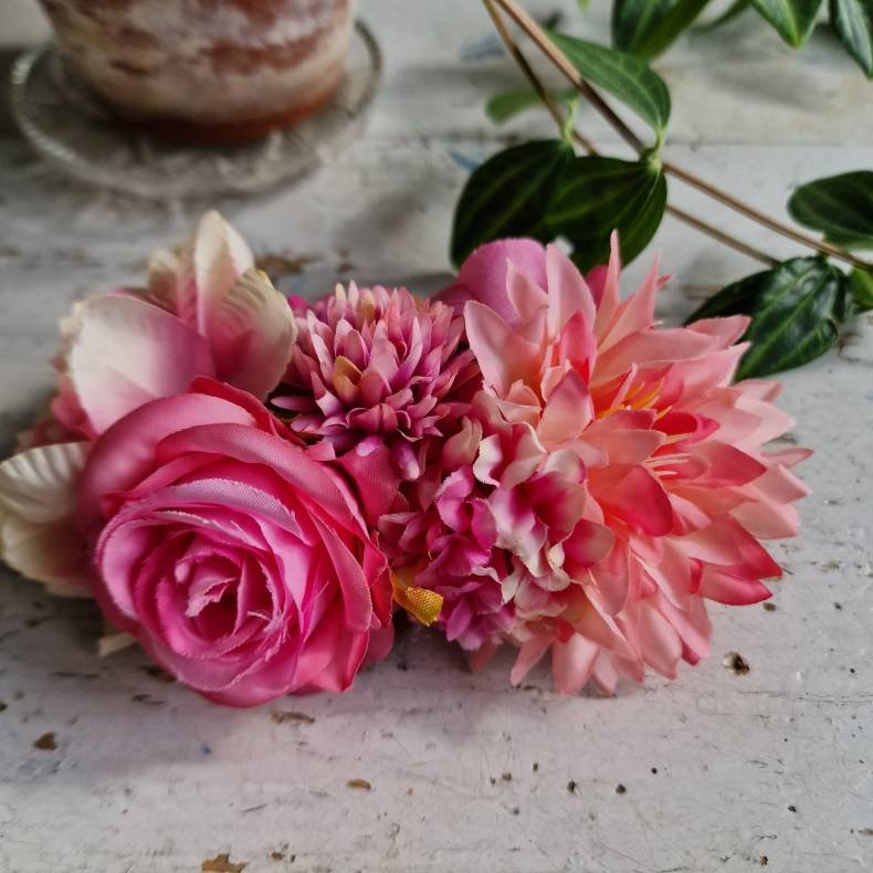 Pink blomster mix hrspnde 10 cm NO: 49