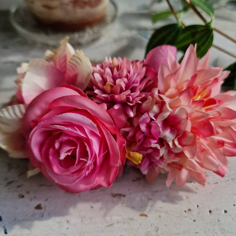 Pink blomster mix hrspnde 10 cm NO: 49