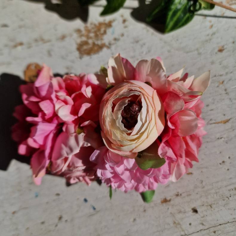 Pink og rosa blomster mix hrspnde 10 cm NO: 51