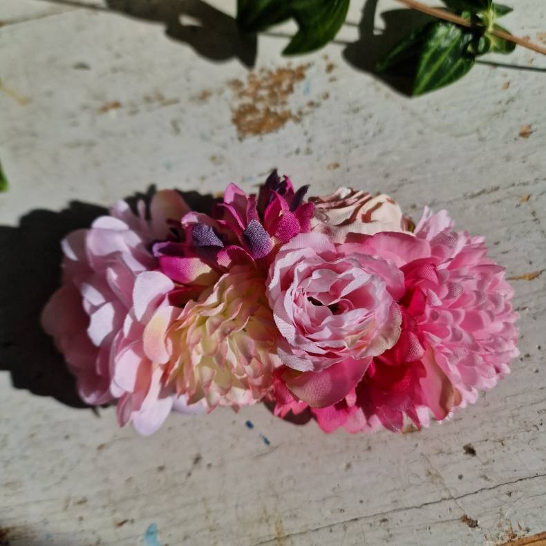 Rosa og pink blomster mix hrspnde 10 cm NO: 54