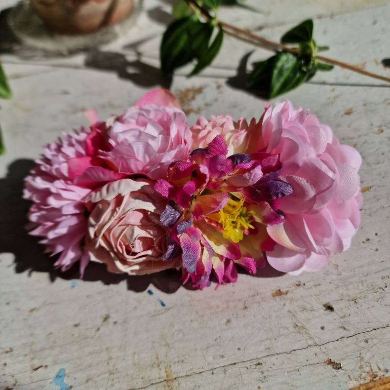 Rosa og pink blomster mix hrspnde 10 cm NO: 54